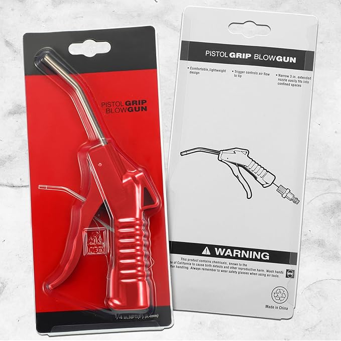 Honoson 16 Pcs Air Nozzle Blower Gun Pistol Grip Air Blow Tool Compressor Accessories for Industrial Household Mechanics (Red)