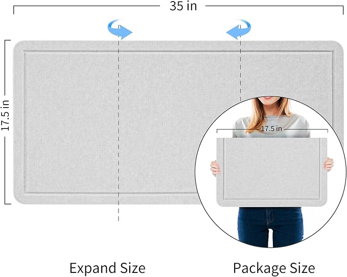 Felt Bulletin Board 35x18 inches, Decorative Pin Board for Home & Office | Cork Board Alternative for Wall with Push Pins, Display Mood Board for Photos, Notes & Reminders