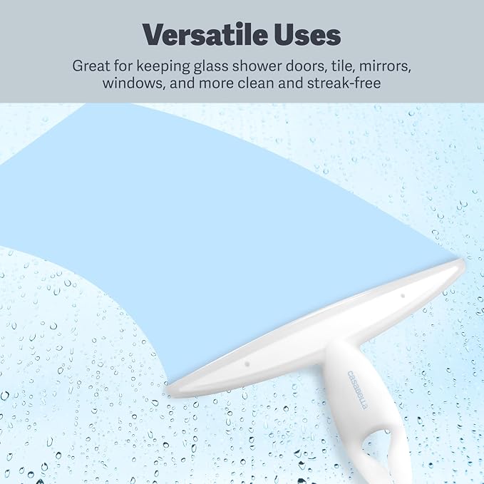 Casabella, White 44037 Clip on Silicone Squeegee, 8.25" (Pack of 6)
