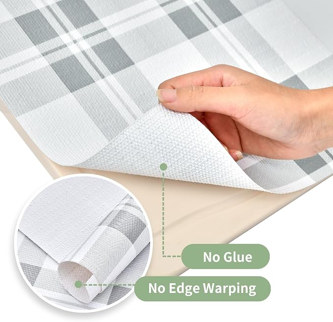 Drawer and Shelf Liner for Kitchen Cabinet: 12 in X 30 Ft Non Slip | Waterproof Shelf Paper Non Adhesive Refrigerator Liners Light Grey Lattice Easy Liners for Bathroom
