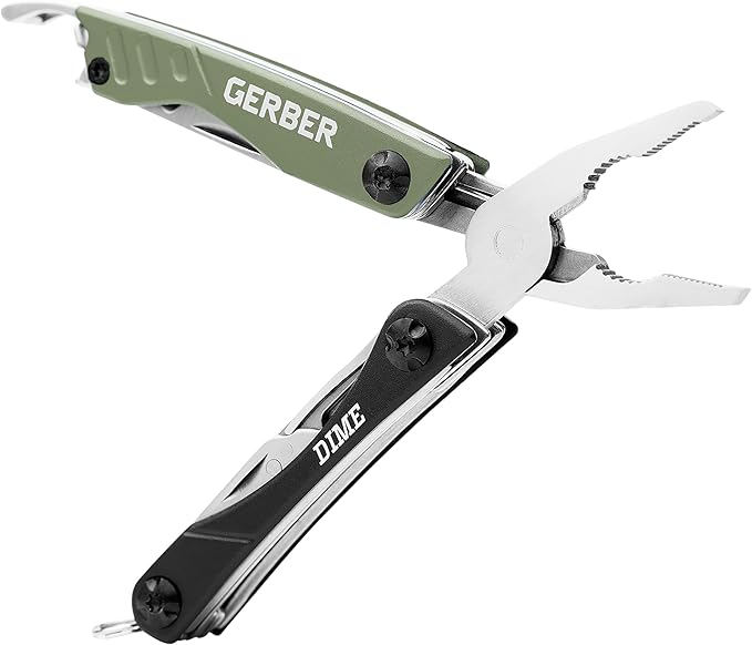 Gerber Dime 12-in-1 Mini Multitool Pliers, Pocket Knife,Bottle Opener,Green