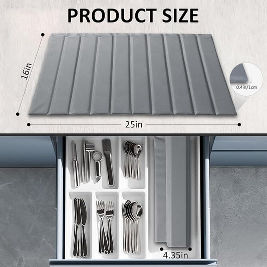 Large Stone Dish Drying Mat for Kitchen Counter 24x16 Inch - Super Absorbent Quick Dry Diatomaceous Earth with PU Leather, Foldable Space Saving Stone Bath Mats for bathroom