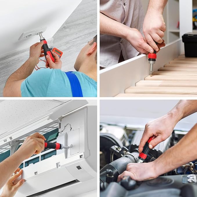 13-in-1 Ratchet Screwdriver, Multi Screwdriver Tool, Ratcheting | All in One, Torx Security, Phillips, Flat Head, Hex, Square, 1/4 Nut Driver, Outdoor, Handle, Daily Repair Portable Tools