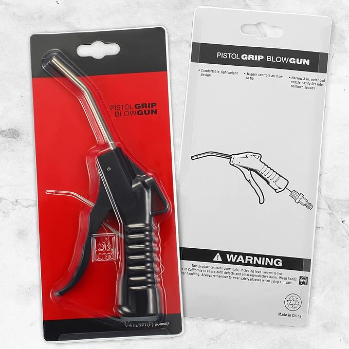 Honoson 2 Pcs Air Nozzle Blower Gun Pistol Grip Air Blow Tool Compressor Accessories for Industrial Household Mechanics (Black)