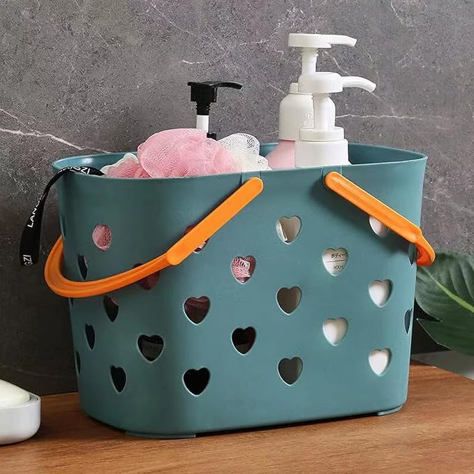 Anyoifax Portable Shower Caddy Tote Plastic Storage Basket with Handle Box Organizer Bin for Bathroom, Pantry, Kitchen, College Dorm, Garage - Blue | Bathroom Caddy Storage Tote Cleaning Supply Caddy for College Dorm, Kitchen, Pantry, Garage