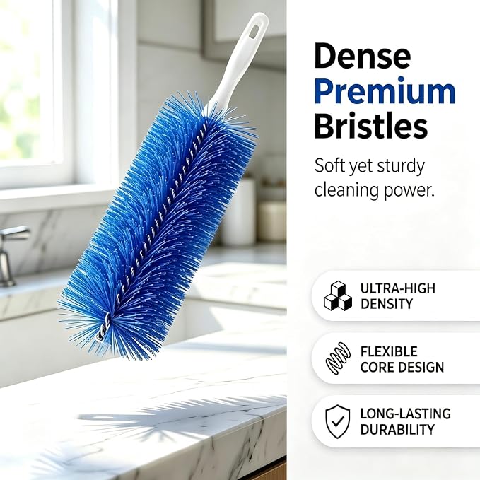 Bendable Microfiber Fan Cleaner Brush, Reusable Cobweb Duster, Washable Dust Remover for Electric Fan, Air Vents, Blinds, Curtains, Ceiling & Car Household Dust Cleaning Tool (2PCS)