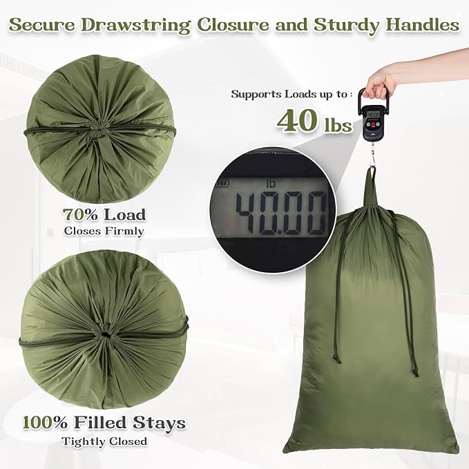 Extra Large Heavy Duty Laundry Bag for Dorm & Family | Tear-resistant 120L hamper liner holds 40lbs. Perfect washable sack for college dorms, laundromats, and seasonal storage