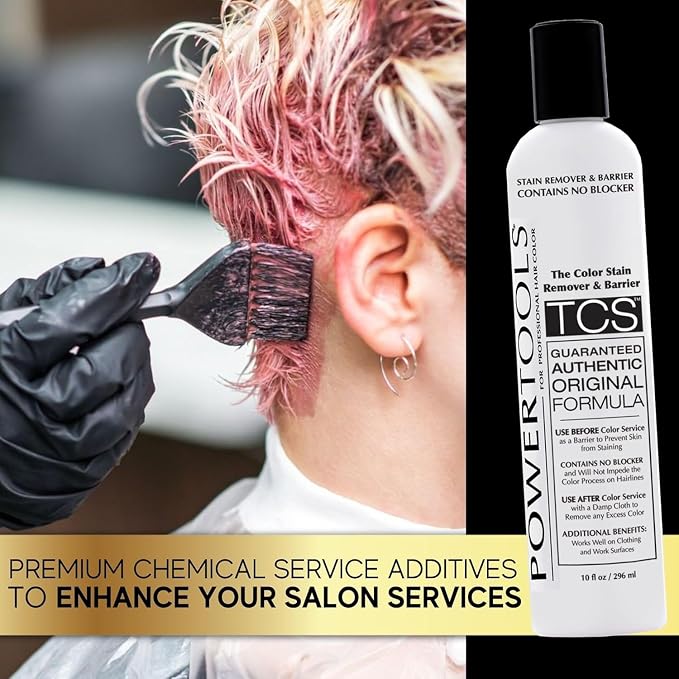 PowerTools TCS, The Original Color Stain Remover 10 oz | Shake Well & Apply Prior To Hair Color As A Barrier | Does Not Interfere With Color Process (2)