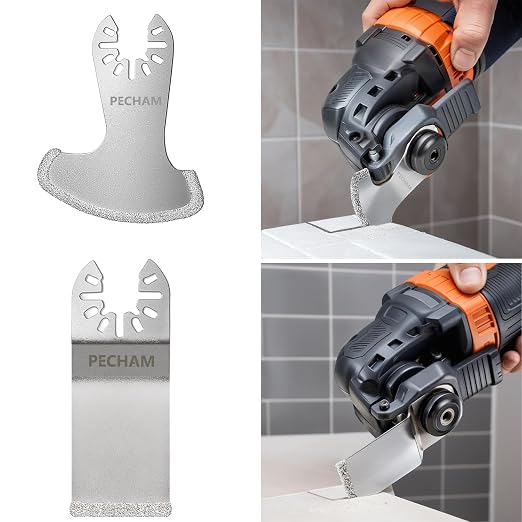 9PCS Diamond Oscillating Tool Blade, Multi Tool Blades Kits for Grout Removal and Soft Tile Cut, Fit Porter Cable Black & Decker Rockwell Ridgid Ryobi Milwaukee Chicago Craftsman