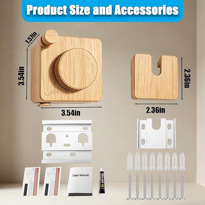 Retractable Clothesline Indoor Outdoor 17.4Ft Non-Sag (1, Light Wood Grain) | Stainless Steel Heavy Duty Design Laundry Wash Line with Wall Mounted, Space-Saving Drying Rack for Bathroom, Balcony