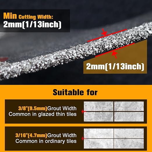Diamond Oscillating Tool Blade, 3 PCS Oscillating Multi Tool Blade | For Removing Grout, Cleaning Mortar, Diamond Oscillating Blade, Diamond Grout Removal Blade, Grout Swing Blade