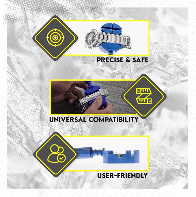 SE Watch Link Remover Tool with 5 Extra Pins - DIY Bracelet & Watch Adjustments, Blue - JT6305A
