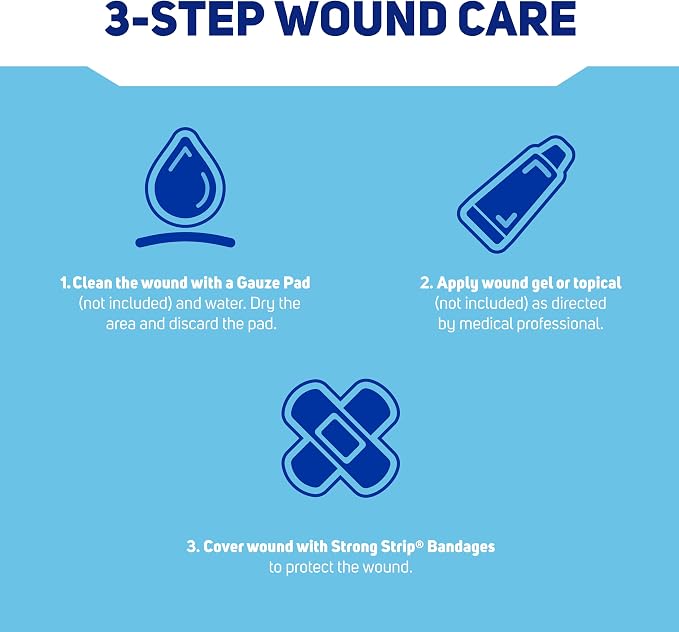 Care Science Heavy Fabric Adhesive Bandages, Assorted Sizes, 60 Count | Flexible + Breathable Protection for First Aid and Wound Care.
