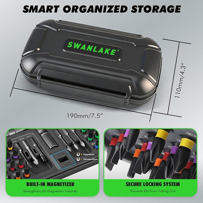46 in 1 Magnetic Ratchet Screwdriver Set, Multi-Bit Screwdriver Kit, Nut Driver Set, Detachable Ratchet Handle with Storage Case, Repair Tool Kit for Furniture, Computer, Bicycle