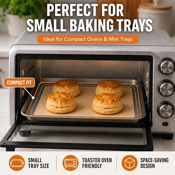 4 Pcs Silicone Baking Mat, Reusable Liners For Nonstick Baking, Easy Cleanup, Fits Small Quarter Sheet Pans For Cookies, Veggies And Pastry, Grey