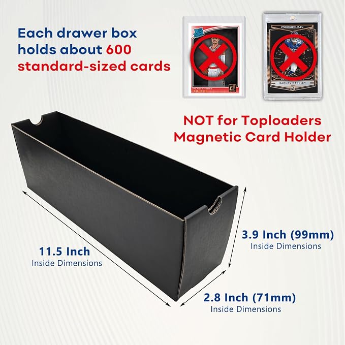 Fageverld Trading Card Storage Box, Collector Cardboard Card Box with 50 Dividers for MTG TCG Magic Baseball Sports Cards Collection, 12 Drawers