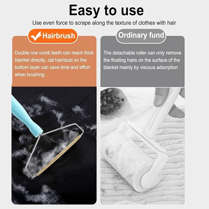 Pet Hair Remover Tool, Double Edge Carpet Rake for Dog Cat Fur, Multi Fabric Lint Remover for Couch, Rug, Pet Tower, Cat Mat, Car Trunk, Reusable Deep Cleaning Brush