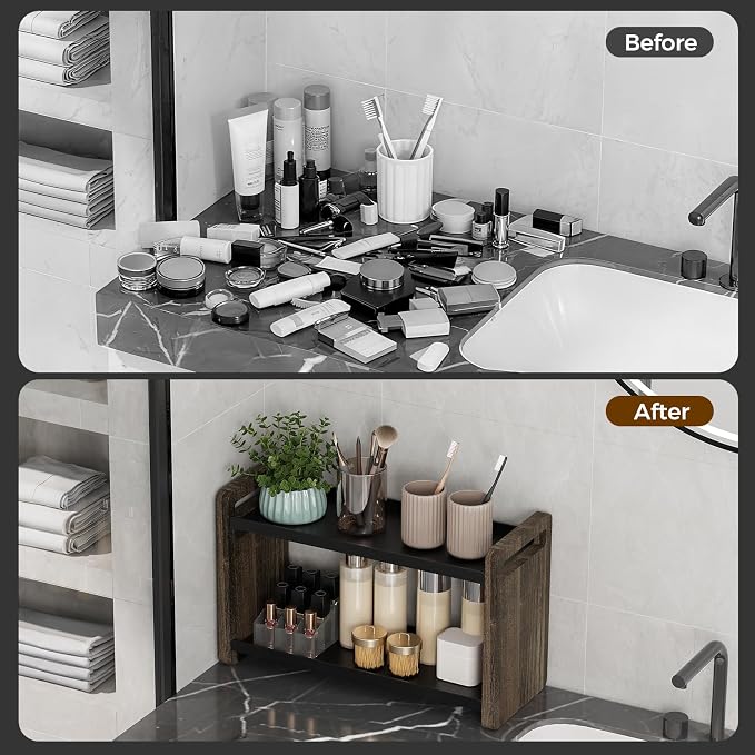 Bathroom Counter Organizer，Bathroom Sink Organizer，Vanity Organizer | Bathroom Organizers and Storage，Bathroom Countertop Organizer，Counter Shelf，Cologne Stand，Perfume Stand，Bathroom Decor