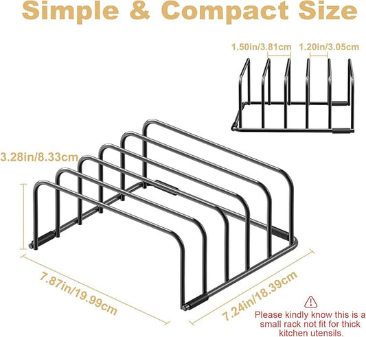 Fikoksol Cutting Board Organizer and Baking Sheet Rack, [1-Pack] Black Heavy Duty Metal Cookie Sheet Organizer for Cutting Board Storage & Plate Holder for Cabinet, Tray Dividers for Cabinets