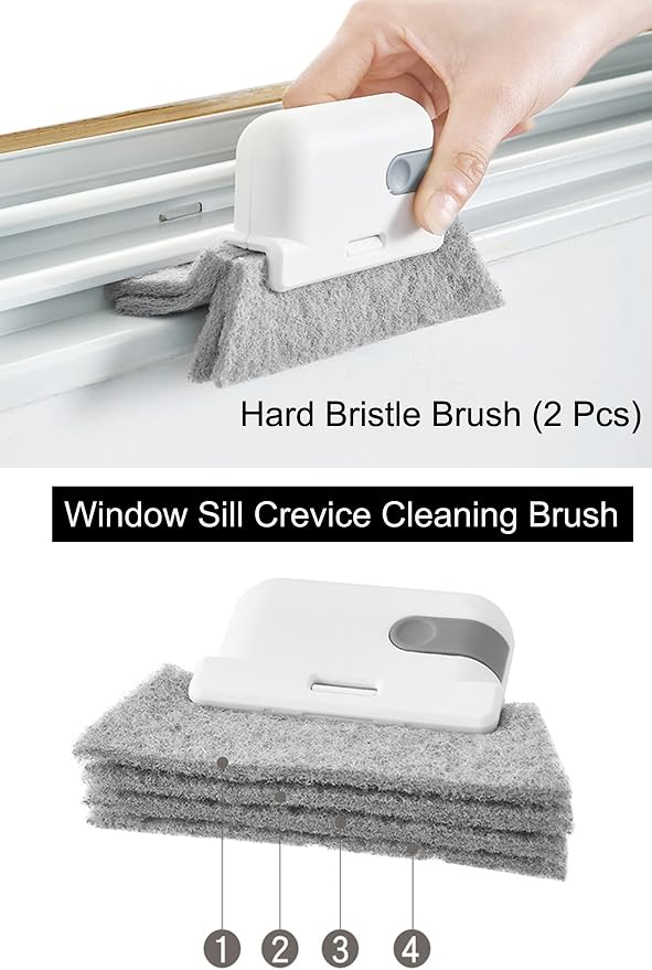 20pcs Cleaning Brush Set, Crevice Cleaning Brush Set with Mini Wire Nylon Bristle Brushes, Hard Bristle Scrub Brushes, Hard Water Stain Remover, Window Track Cleaner, Shower Head Cleaner