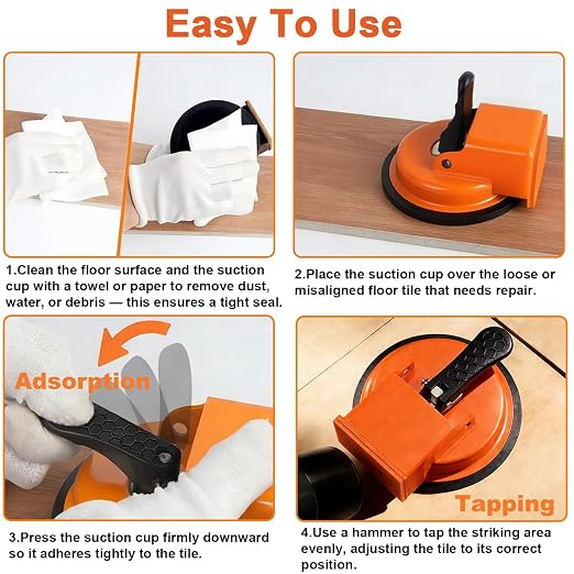 Floor Gap Fixer Tool, Heavy Duty Laminate Flooring Repair Tool with Enhanced Vacuum Suction Cup, Professional Plank Puller for Smooth Surface Wood Tile Hardwood Floor Gaps