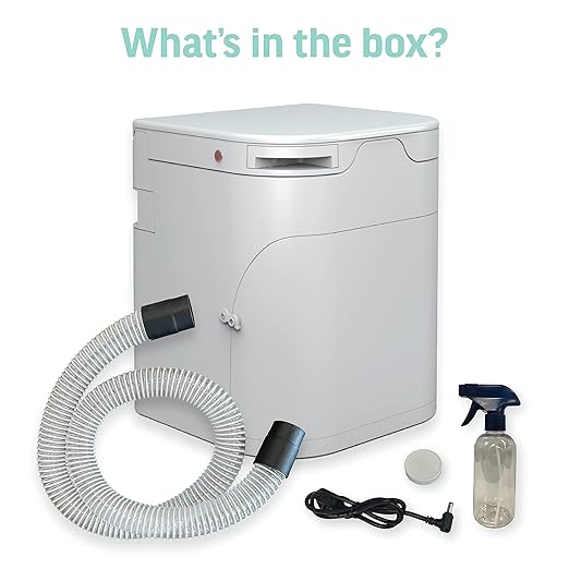 OGO Origin Composting Toilet – 12V Electric Agitator, Urine Diverting RV Toilet for Van Life, Tiny Home & Boat – 15" Compact, Odorless Off-Grid Toilet, No Black Tank