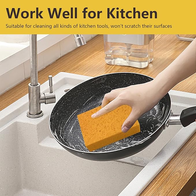 Cleaning and Washing Sponges,7 Pack Extra Thick Heavy Duty Sponge Multi-Purpose for Kitchen Bathroom Bike Boat Car, Large Size Sponges 4" X 6" X 2" (Mixed Color)