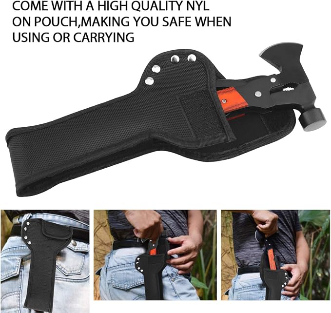 Camping Gear Multitool Axe, Stocking Stuffers for Men, Gifts for Men | Christmas Mens Gifts for Him Dad Husband Teens, 16 in 1 Camping Tool with Hammer,Pliers,Knife,Bottle Opener, Cool Gifts Idea
