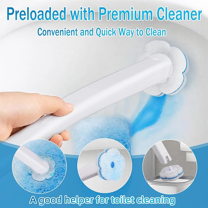 80 PCS Disposable Toilet Brush Cleaner Refills，Toilet Bowl Brush Handle Refills Cleaning System Replacement Heads Cleaner Pads for Bathtub Wash Basin (Only Refills，Only Fits Ucaimao) - White