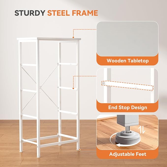 Sweetcrispy Dresser for Bedroom, 4 Drawer Storage Cabinet, Tall Nightstand | Small Fabric White Dresser for Closet, Chest of Drawers, Closet Organizer, Home Furniture, Sturdy Frame