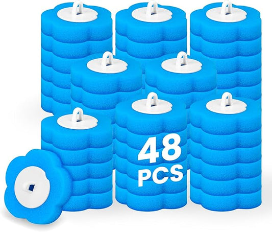 Toilet Bowl Wand Refills, 48 Pcs Disposable Toilet Brush Cleaning Sponges Heads, Not Compatible with Other Wand