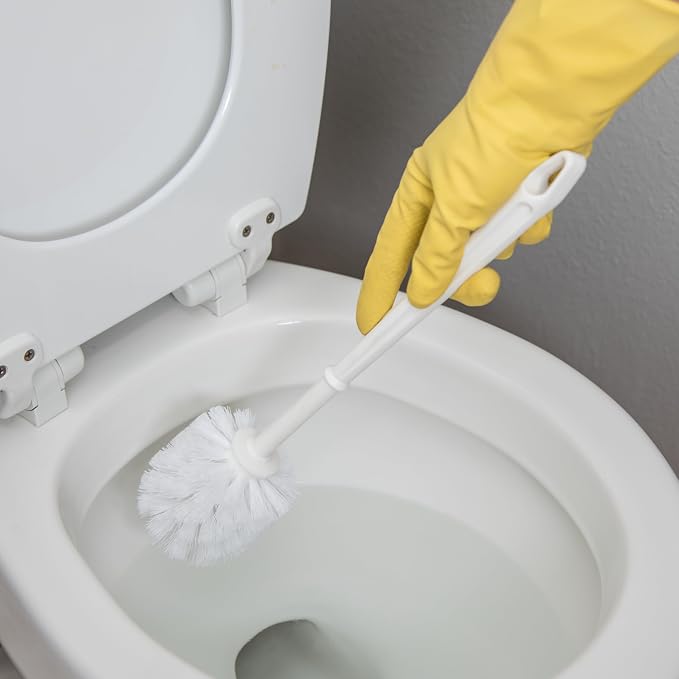 Sparta Flo-Pac Toilet Bowl Brush for Commercial Restrooms, Heavy Duty Toilet Brush with Plastic Handle for Bathrooms, 11 Inches, White