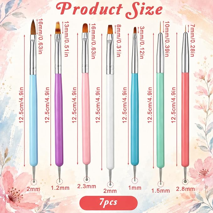 7 Pcs Food Safe Paint Brushes, Cookie Decorating Tools with Wood Handle, for Baking, Pastry, Macaron & Candy Making, Non-Toxic & Durable (Colorful Set)