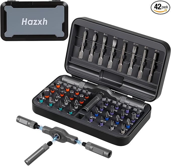 42 in 1 Magnetic Screwdriver Set, Ratcheting Screwdriver with S2 Steel Bits | Effortless T Handle, Screw Driver Tool Kit for Furniture, Tight Spaces, Electronics - Ideal Gift for Men, Women & DIYers