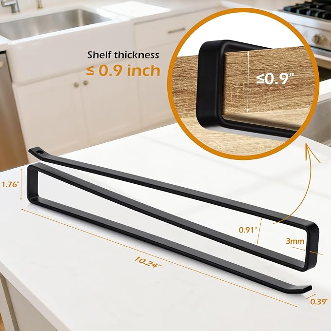 Tumbler Lid Organizer, Kitchen Space-Saving Cup Holder, Organizers for Under Cabinet Storage, No Glue or Drilling Required (Black)