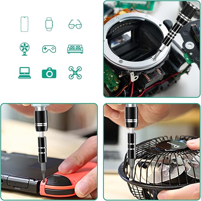 ORIA Precision Screwdriver Set, 132 in 1 Screwdrivers Kit with 108 Screwdrivers Bits, Upgraded Repair Tool Kit, Color Coded Screwdriver Set with Extension Rod for Phone,Eyeglass, Watch