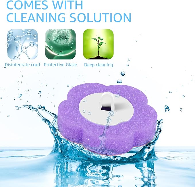 36 Pack Disposable Toilet Bowl Cleaner Wand Refills, 360° Sponge Replacement Heads for Wall Mounted Brush System, Hygienic Deep Cleaning Bathroom Scrubber Pads