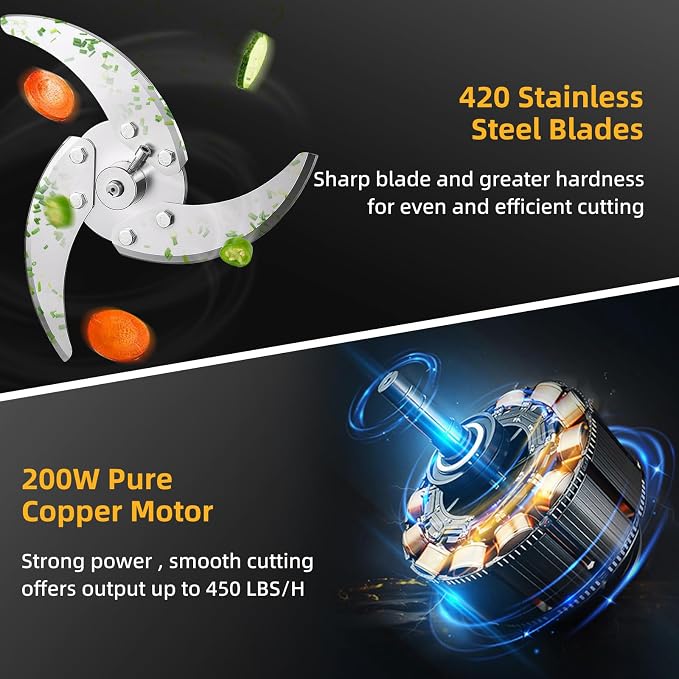 Commercial Vegetable Chopper, 200W Electric Vegetable Cutter 450LBS/H Production, Stainless Steel Onion Chopper with Upgrade Removable Belts & Blades, 2-20mm Adjustable Thickness, 110V