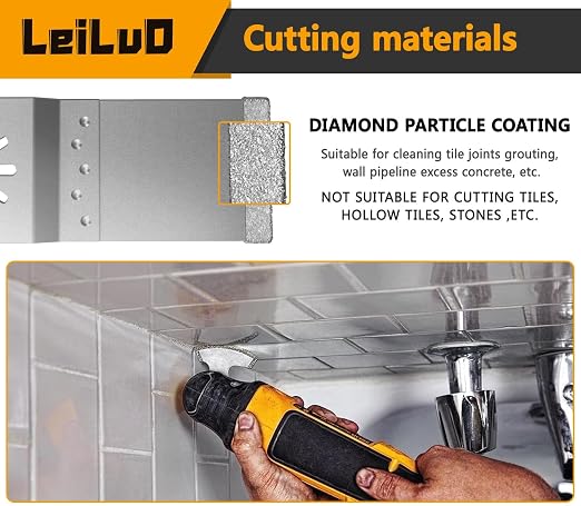 Multi Tool Grout Removal Blade 6 Pcs Diamond Oscillating Multitool Blades Compatible with DeWalt Makita and More