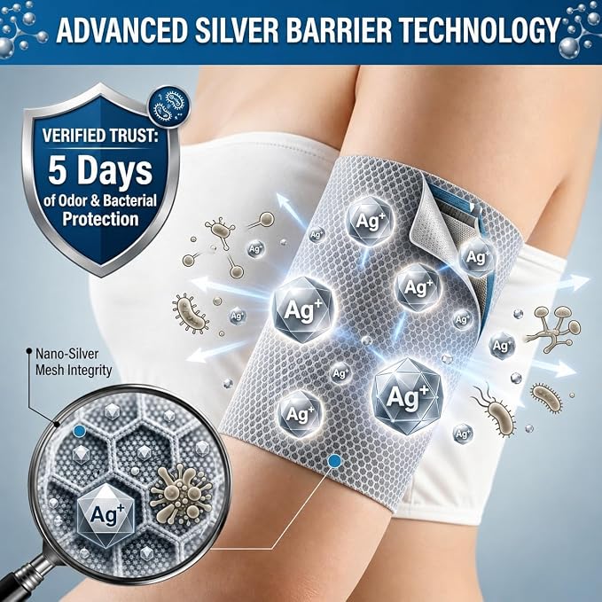 Silver Infused Fabric Roll 10x144 Inch, Soft, Breathable & Non-Adherent Wound Dressing Wrap, Ideal for Wound Care, Dressings, and Skin Fold Protection, Custom-Cut