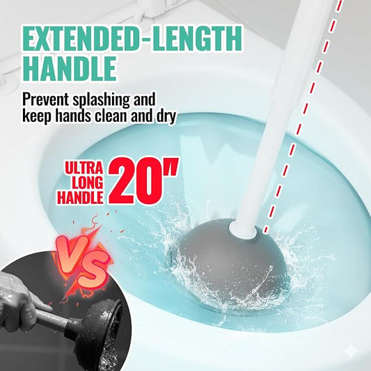 3in1 Toilet Brush and Plunger Set with Slim Crevice Tool and Holder | White bathroom decor, apartment essentials, home essentials, cleaning supplies, bathroom essentials for apartment living