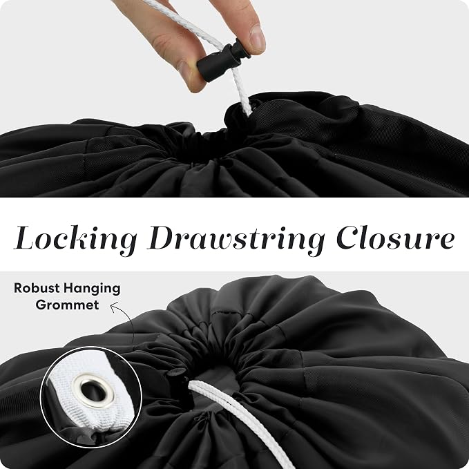 Handy Laundry Bag with Shoulder Strap 30"x40" 2-Pack, Heavy Duty, Black | 2-Pack Extra Large 30x40 Laundry Bag, Shoulder Strap, Drawstring Locking, Heavy Duty for College Dorm Travel, Black