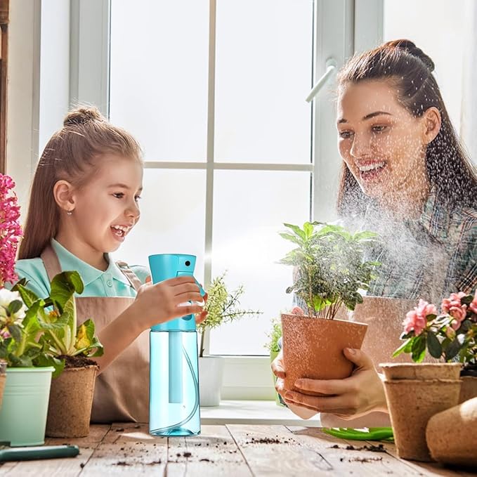 Spray Bottle For Hair,Continuous Spray Bottle, Fine Mist Empty Spraying Water Bottles for Plants, travel, Salons,Ironing and Cleaning (Blue)