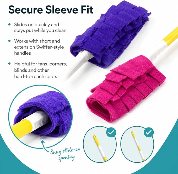 5 Pack Reusable dusters for swiffer,Reusable swiffer dusters Washable,Washable Dusting Cloths,Compatible with Handles for Home,Car, Pet, Furniture, Fans, Blinds