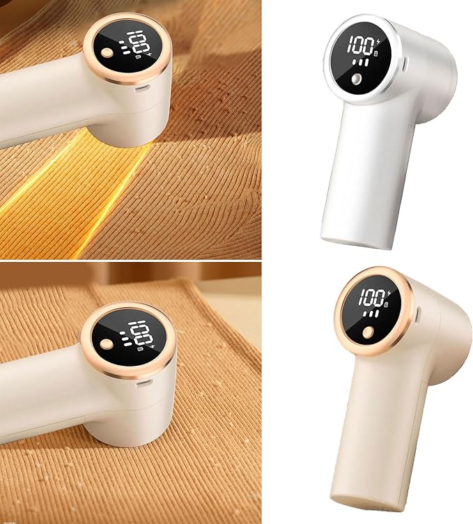 Rechargeable Fabric Shaver Remover with LED Display for Clothes Furniture Sofas Blankets Electric Lint Rechargeable Electric Lint Remover Large Coverage Multipurpose