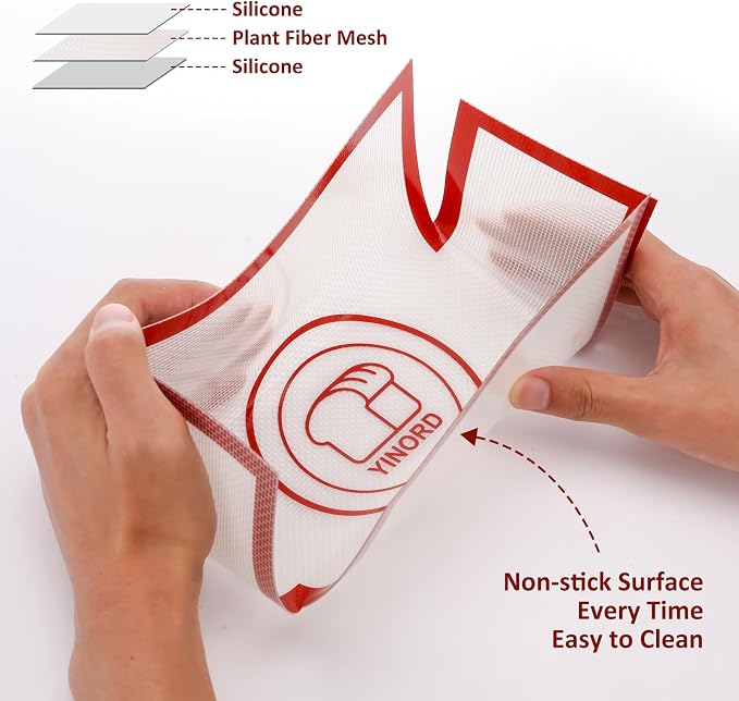 2pcs Reusable Loaf Pan Liners for Baking Bread 9x5" 9.5x5" or 1.5lb Loaf Pans，Silicone Bread Mat，Non-Stick, Easy to Clean (Economy)