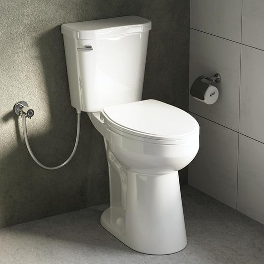 Tall Toilets For Seniors 21 Inch, Los Flexi Comfort & High Toilet, Elongated Bowl and Soft-Close Seat, 1.28 GPF Extra Tall Handicap Toilet with Efficient Siphonic Flush & 12" Rough-In