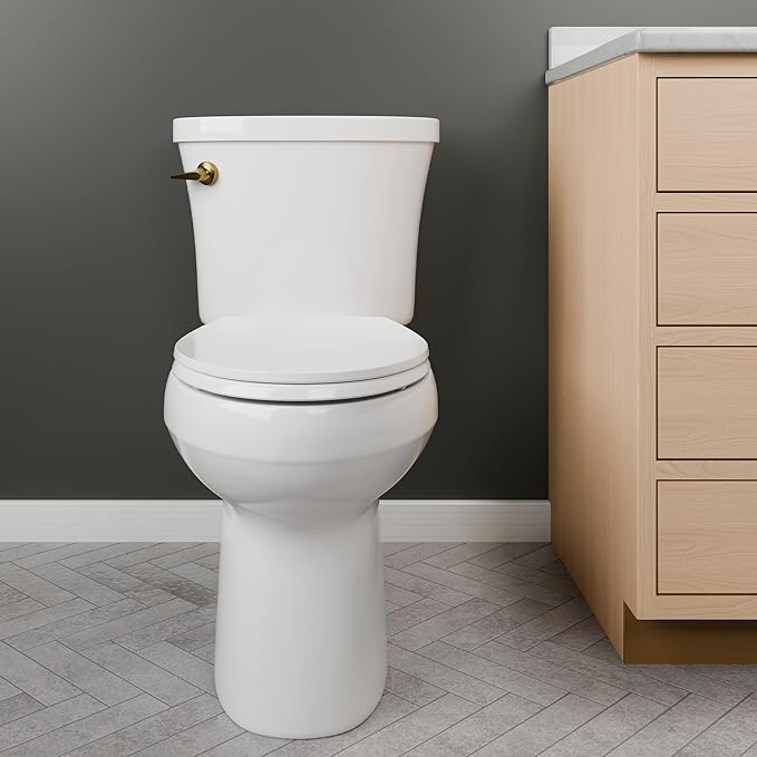 Mayfair Universal Size Slow Close Toilet Seat, Durable Plastic, Fits Round & Elongated Toilets, White (Pack of 2)