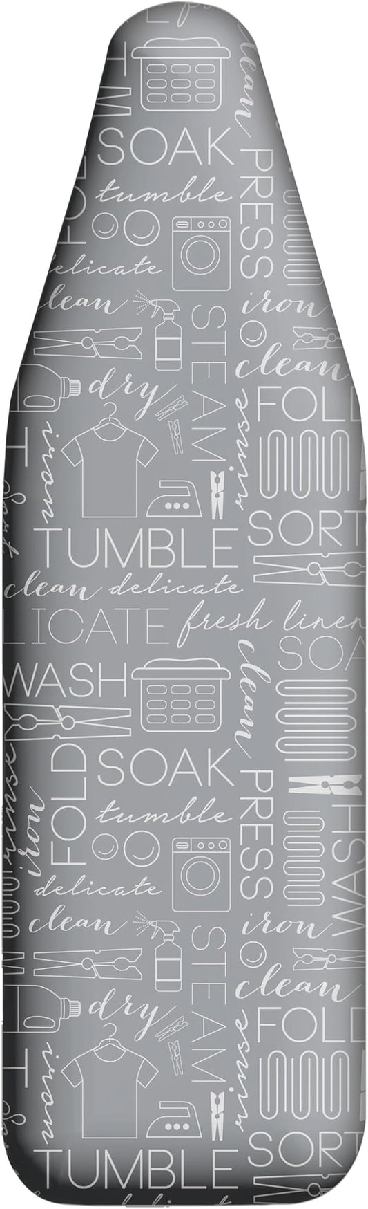Simplify Ironing Board Cover | Scorch Resistant | Cotton | Thick Padding | Stretch Elastic Fit | Hook and Loop Fasteners | Cover ONLY | Grey
