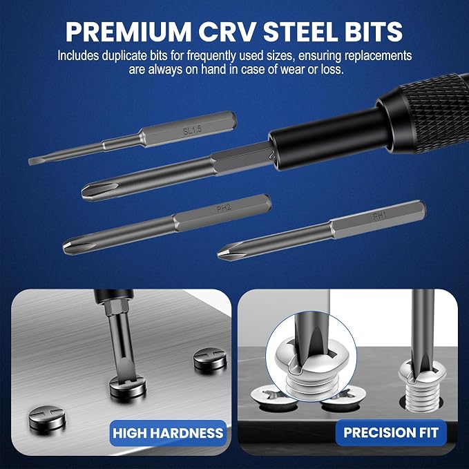 152-in-1 Precision Screwdriver Set, Electronics Repair Kit with Magnetic CR-V Bits, Phone Laptop Repair Tool Kit for iPhone, MacBook, PC, Game Console, Tablet, Cameras, Drones